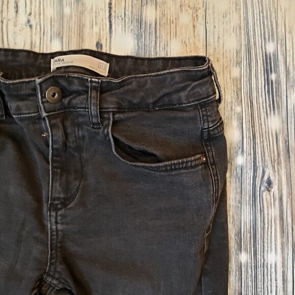 Zara Z1975 Denim Skinny Jeans Black Denim Size 8 - Picture 4 of 8